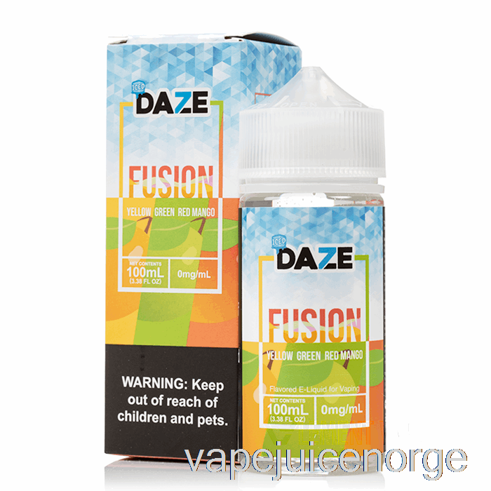 Vape Penn Iset Gul Grønn Rød Mango - 7 Daze Fusion - 100ml 6mg